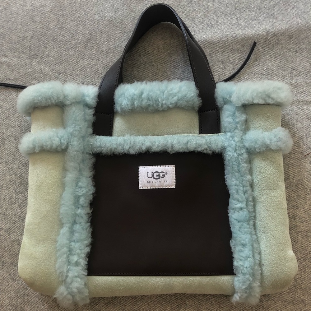 Ugg Blue suede and shearling purse